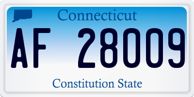CT license plate AF28009
