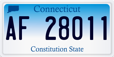 CT license plate AF28011