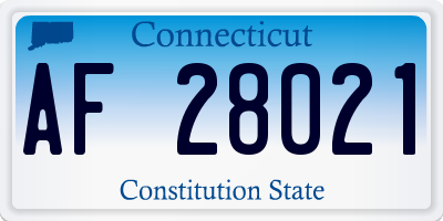 CT license plate AF28021