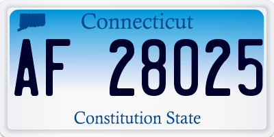CT license plate AF28025