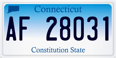 CT license plate AF28031