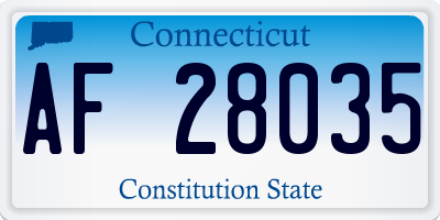 CT license plate AF28035