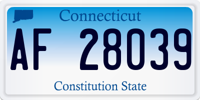 CT license plate AF28039