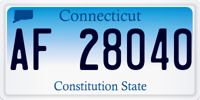 CT license plate AF28040