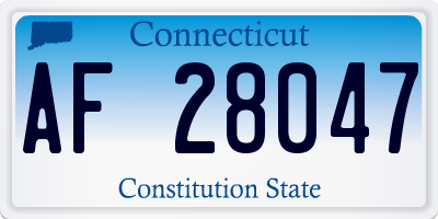 CT license plate AF28047