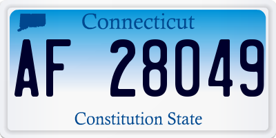 CT license plate AF28049