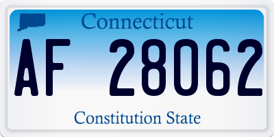 CT license plate AF28062