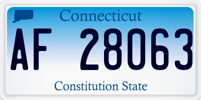 CT license plate AF28063