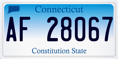 CT license plate AF28067