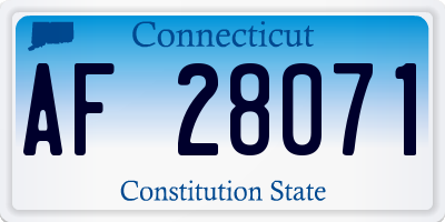CT license plate AF28071