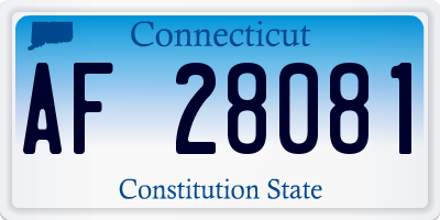 CT license plate AF28081