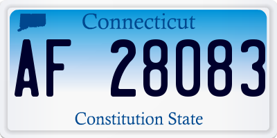 CT license plate AF28083