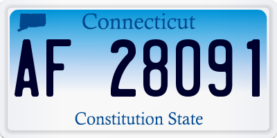 CT license plate AF28091