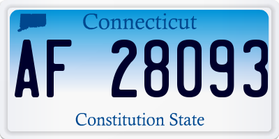 CT license plate AF28093