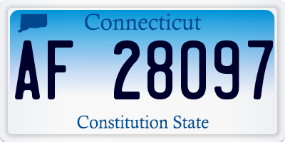 CT license plate AF28097