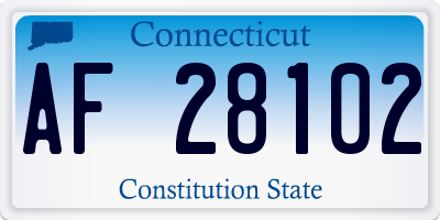 CT license plate AF28102