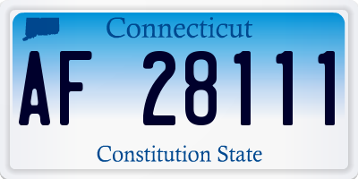 CT license plate AF28111