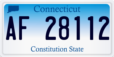 CT license plate AF28112