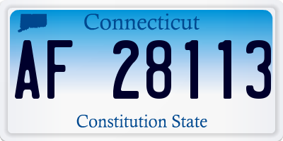 CT license plate AF28113