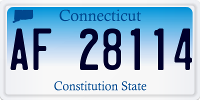 CT license plate AF28114