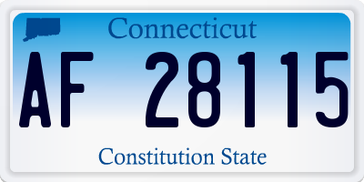 CT license plate AF28115