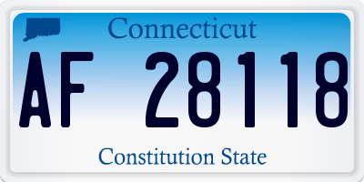 CT license plate AF28118