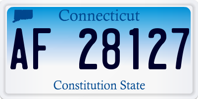 CT license plate AF28127