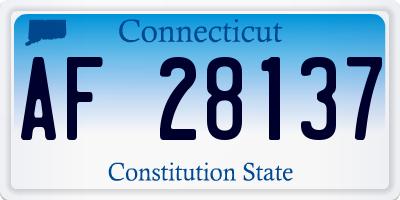 CT license plate AF28137
