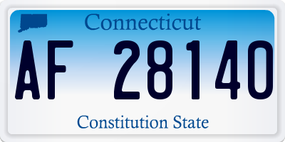 CT license plate AF28140