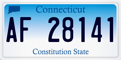 CT license plate AF28141