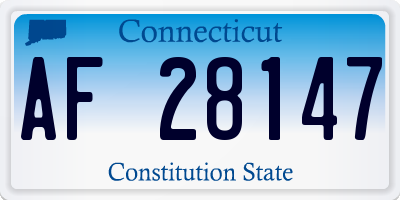 CT license plate AF28147