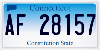 CT license plate AF28157