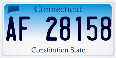CT license plate AF28158