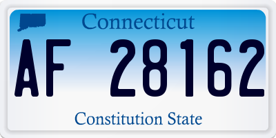 CT license plate AF28162