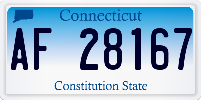CT license plate AF28167