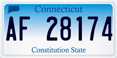 CT license plate AF28174