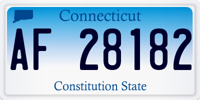 CT license plate AF28182