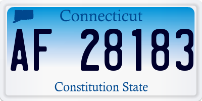 CT license plate AF28183