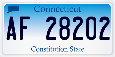 CT license plate AF28202