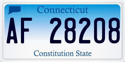 CT license plate AF28208