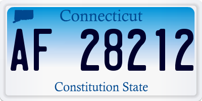 CT license plate AF28212