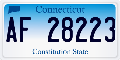 CT license plate AF28223
