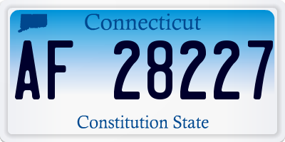 CT license plate AF28227