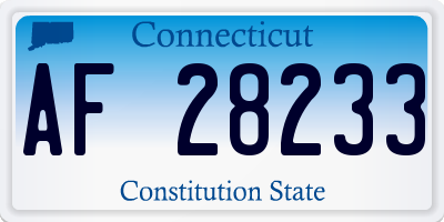 CT license plate AF28233