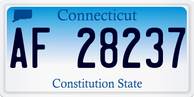 CT license plate AF28237