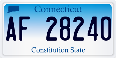 CT license plate AF28240