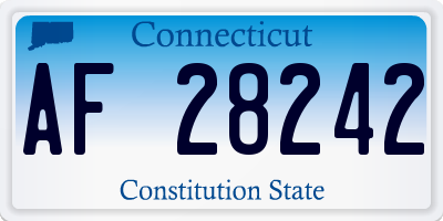 CT license plate AF28242