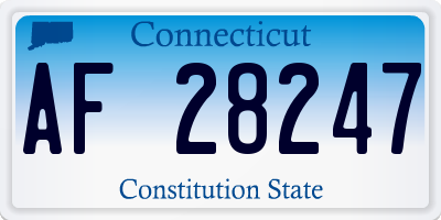 CT license plate AF28247