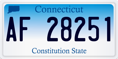 CT license plate AF28251