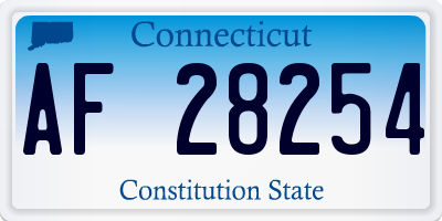 CT license plate AF28254